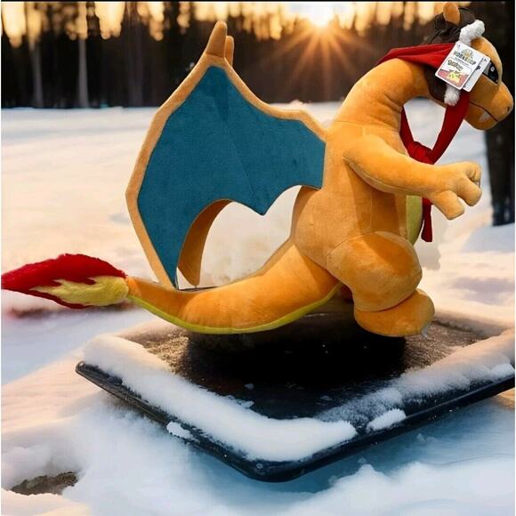 Build A Bear Giant CHARIZARD 2ft Pokemon Plush, Hat, Scarf Jumbo Nintendo - Picture 3 of 12